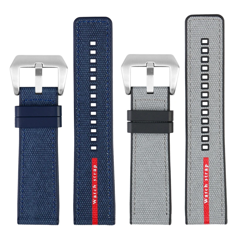 حزام مطاطي عالي الجودة لساعة بانيراي الغاطسة PAM 1391 PAM1565 Luna Rossa، Luminor 22mm24mm26mm للرجال مقاومة للماء