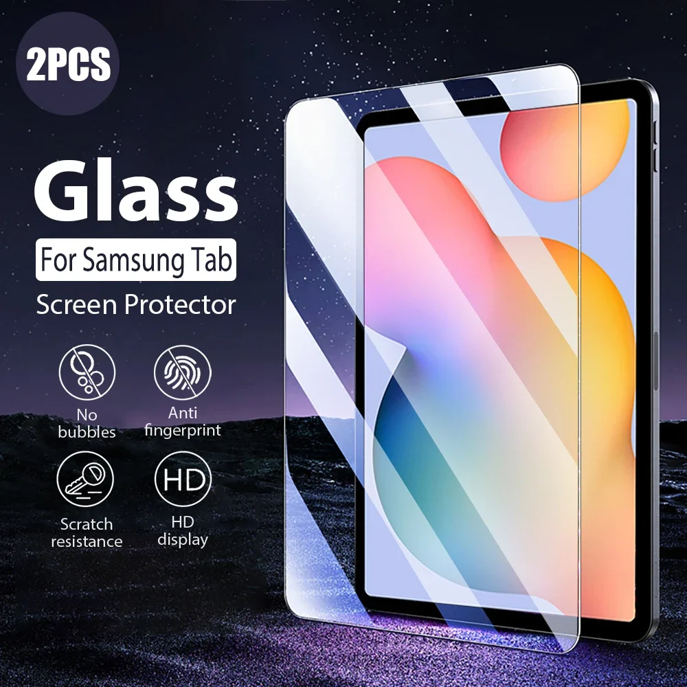 

2Pcs for Samsung Galaxy Tab S10 FE 10.9" Plus 13.1" S6 Lite Tempered Glass Screen Protector for Tab S7 Fe Plus A7 Lite A8 S4 S5e