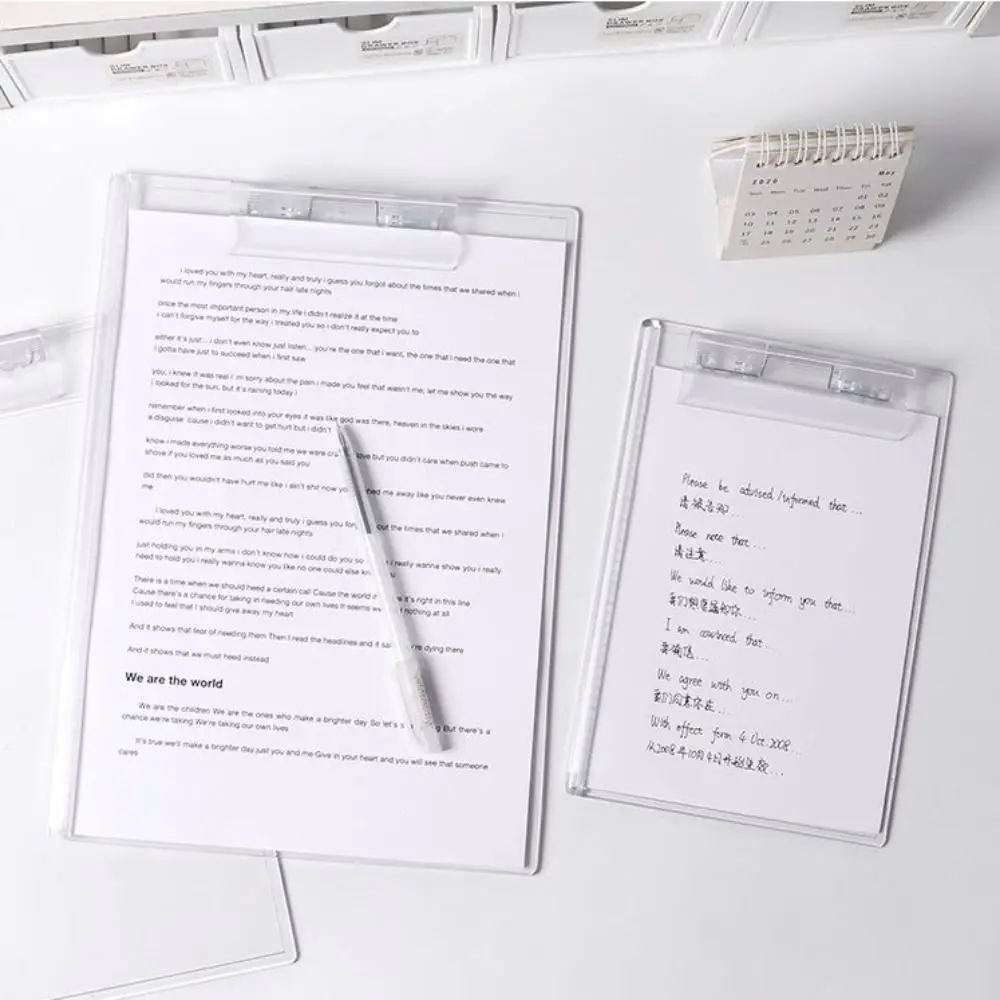 

Portable With Graduated Scale Writing Clipboard Durable Transparent Memo Clipboard Arcylic A4/A5 Writing Tablet Students