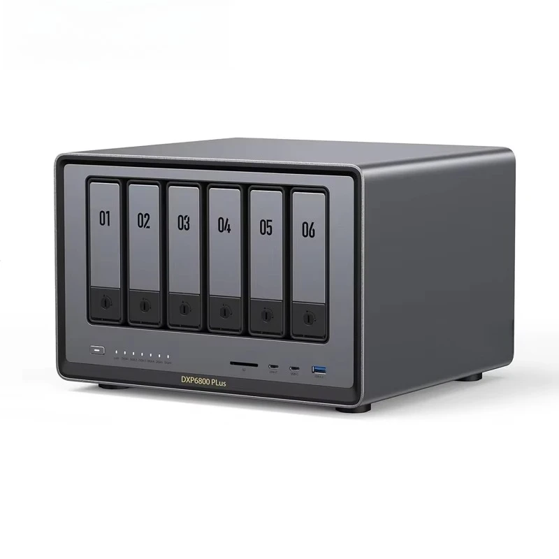 NASync DXP6800 Plus 6 Bay Desktop NAS Intel i3 1215u 6-Core CPU 8GB DDR5 RAM 128G SSD Network Attached Storage (Diskless)