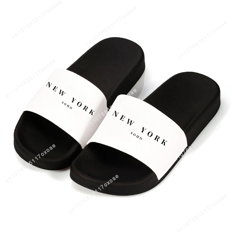 Slipper For Woman 2023 Indoor Home Flip Flops New York Letter Women Sandals Bathroom Non-slip Slipper For Women Shoes Fashion