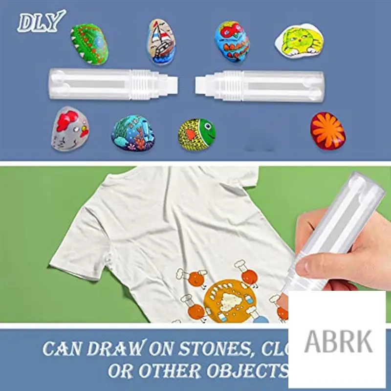 

10 Pack Refillable Acrylic Paint Markers White Paint Marker Pens 15Mm For Rock Painting Wood