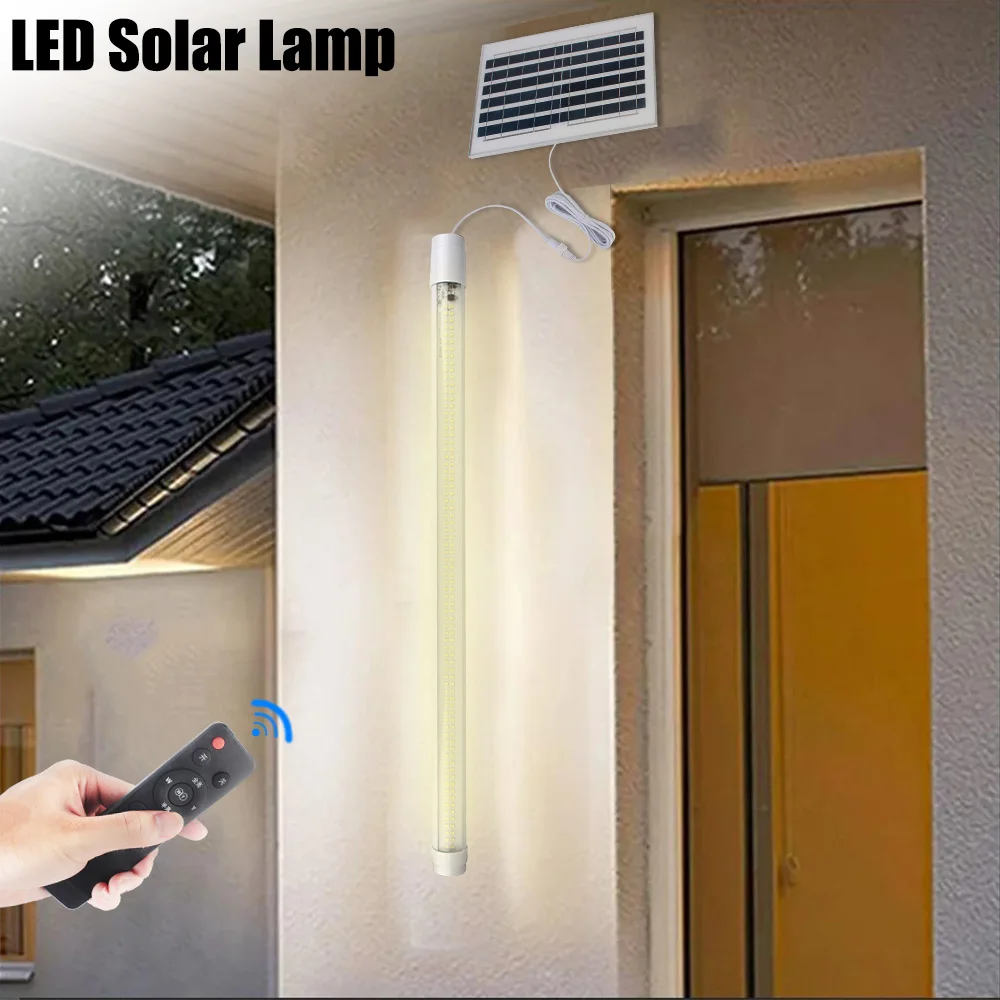 Camping Lantern Emergency Flashlight Waterproof Multifunctional LED Solar Tube Light For Balcony Corridor Outdoor Remote Control