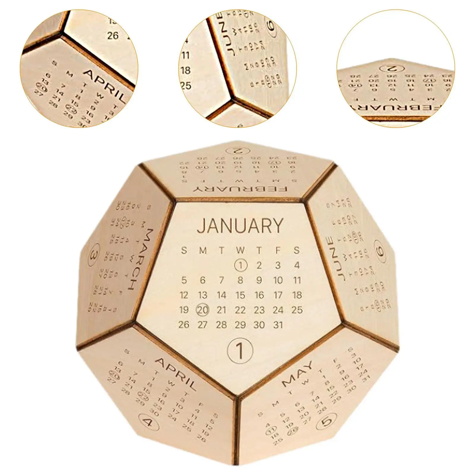Adorno de calendario de cubo de dodecaedro para trabajadores de trabajo, jefe, empleados masculinos, hombres