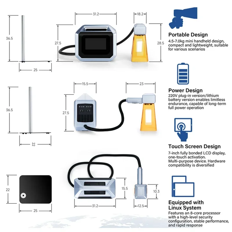 Mini machine de marquage portative 20W/30W/50W