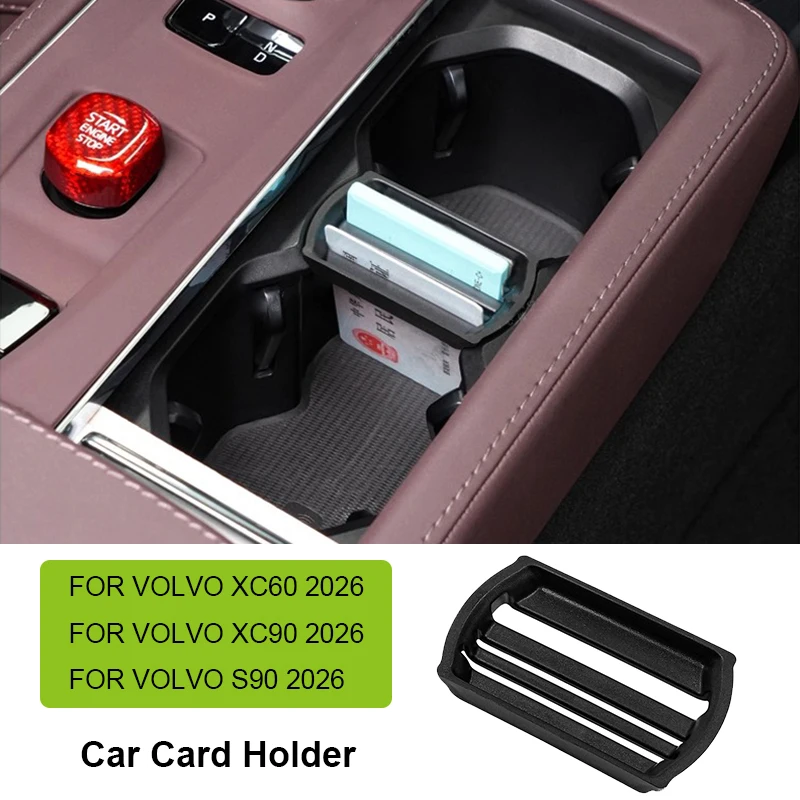 For Volvo XC60 XC90 S90 2026 Car Water Cup Holder Cup Limit Card Insert Coin Slot Center Console Gap Organizer Auto Accessories