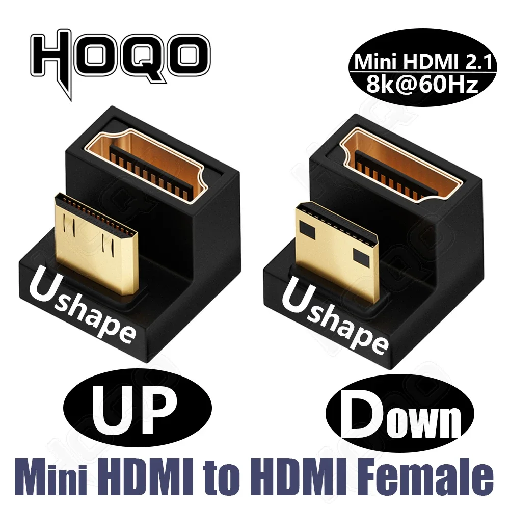 hdmi 90 degree adapter 8k 4k@120Hz 270 degree hdmi angled adapter 360 180 degree mni hdmi to HDMI U shape l type converter