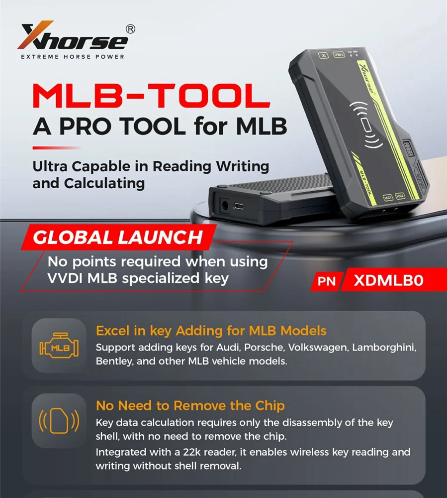Xhorse XDMLB0GL For MLB Tool Pro for Auto For Key Programming Reading Writing Calculating