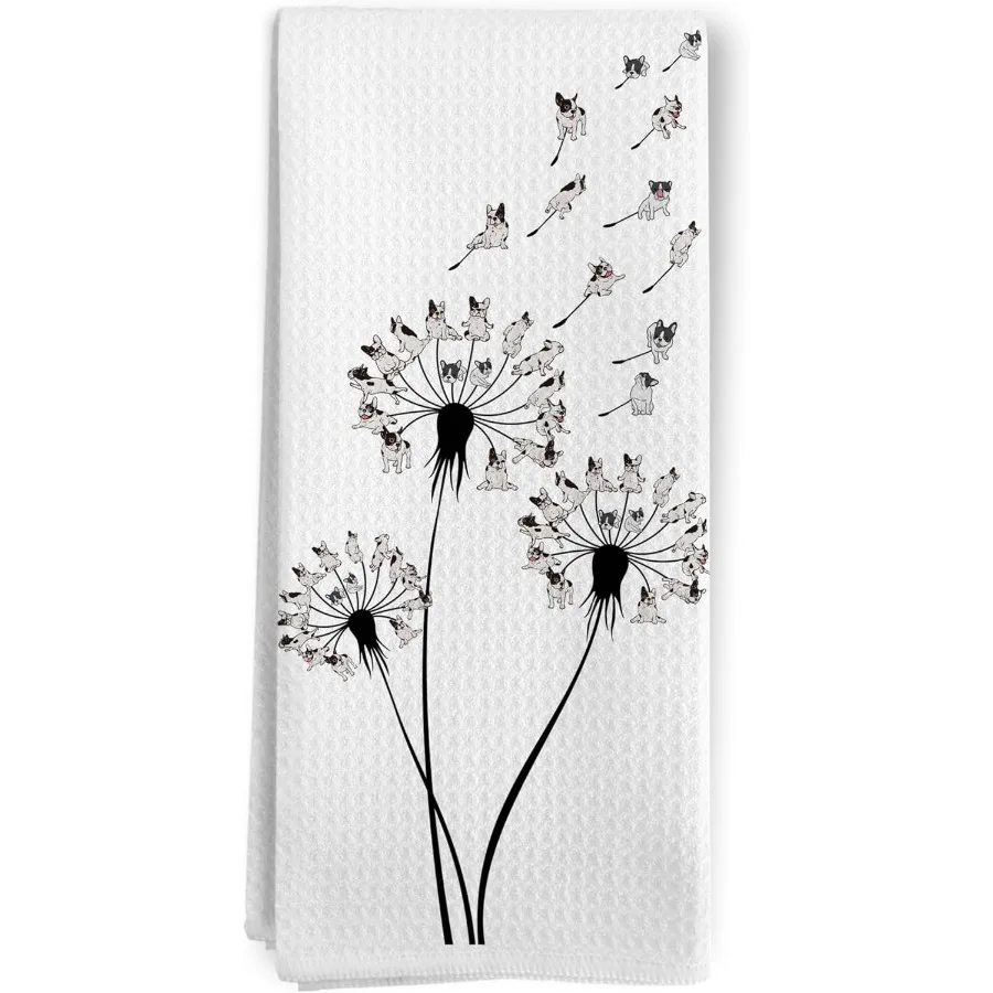 

Freh Bulldog Kitchen Towels Freh Bulldog Dandelion Dog Lover Decorative Kitchen Towels Freh Bulldog Gifts Freh Bulldog Hand Dis