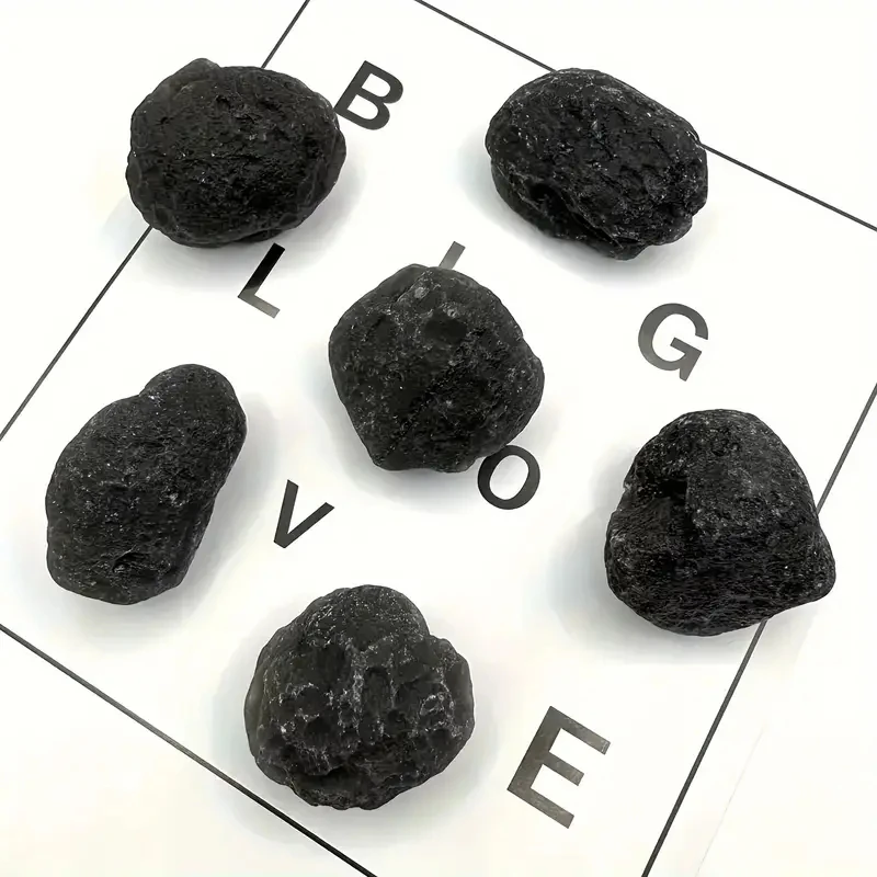 Authentic Tektite Black Raw Crystal Perfect Unique Gift for Collectors Natural Crystal Meteorite Stone, Black Rough Stone, DIY