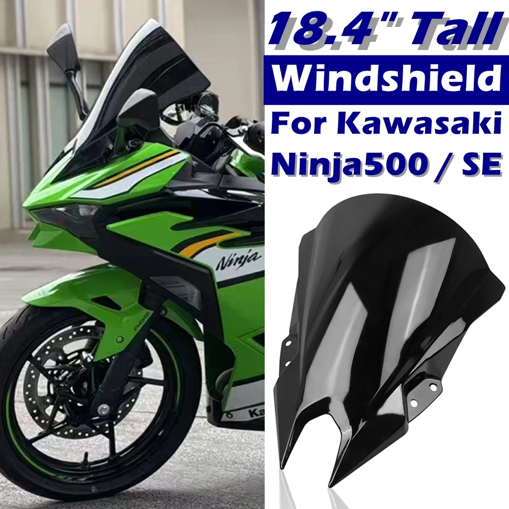 Tall Windshield Windscreen For Kawasaki Ninja500 Ninja 500 SE NINJA 500SE 2024 2025 Motorcycle Double Bubble Fairing Wind Screen