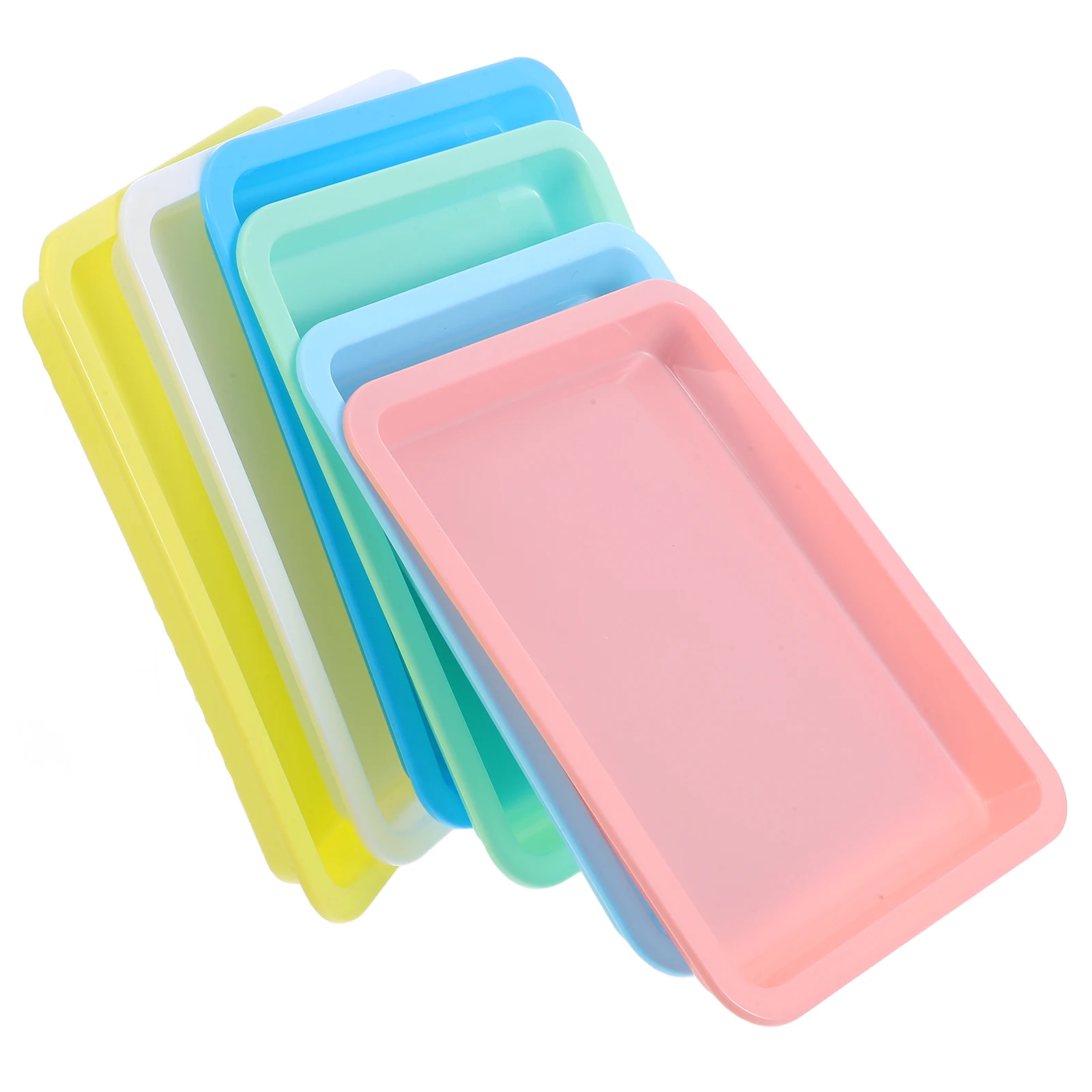 

6pcs Art Trays Plastic Crafts Tray For Painting Storage Plates For Diy Crafts Classroom Activity Non-Slip Beads Organizer