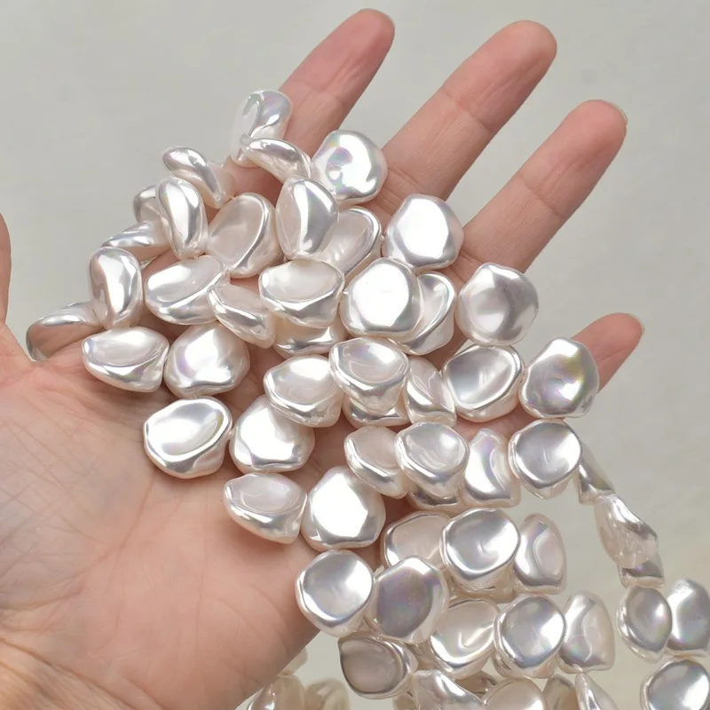 

Радужные зеркальные бусины в форме ракушки, жемчужные бусины, невероятные лепестки, бусины из искусственного жемчуга в стиле барокко, струны, ювелирные изделия «сделай сам», ожерелье, аксессуары