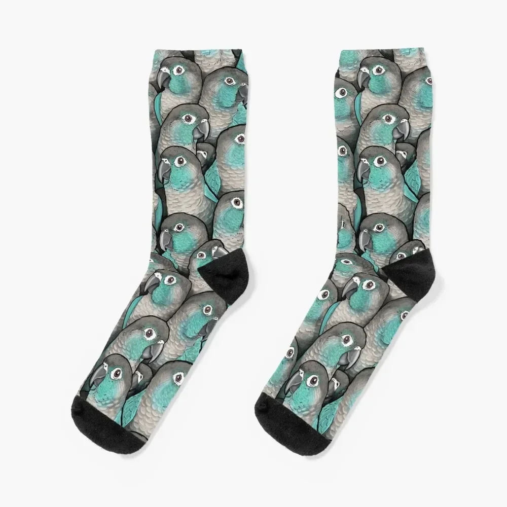 Turquoise Green-Cheeked Conures Socks Thermal man winter Run man Luxury Woman Socks Men's