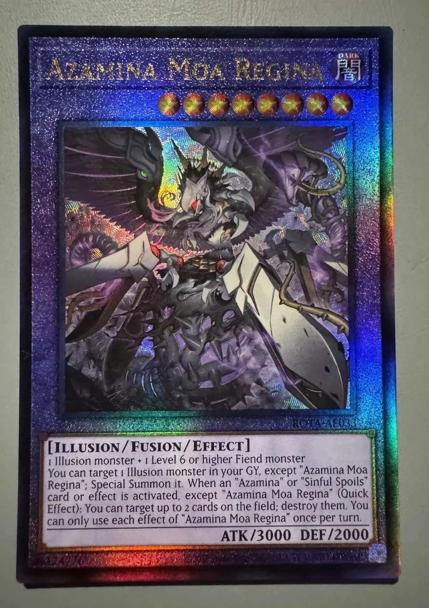 

Yugioh KONAMI Duel Monsters ROTA-AE033 Azamina Moa Regina Ultimate Rare Asian English Collection Mint Card