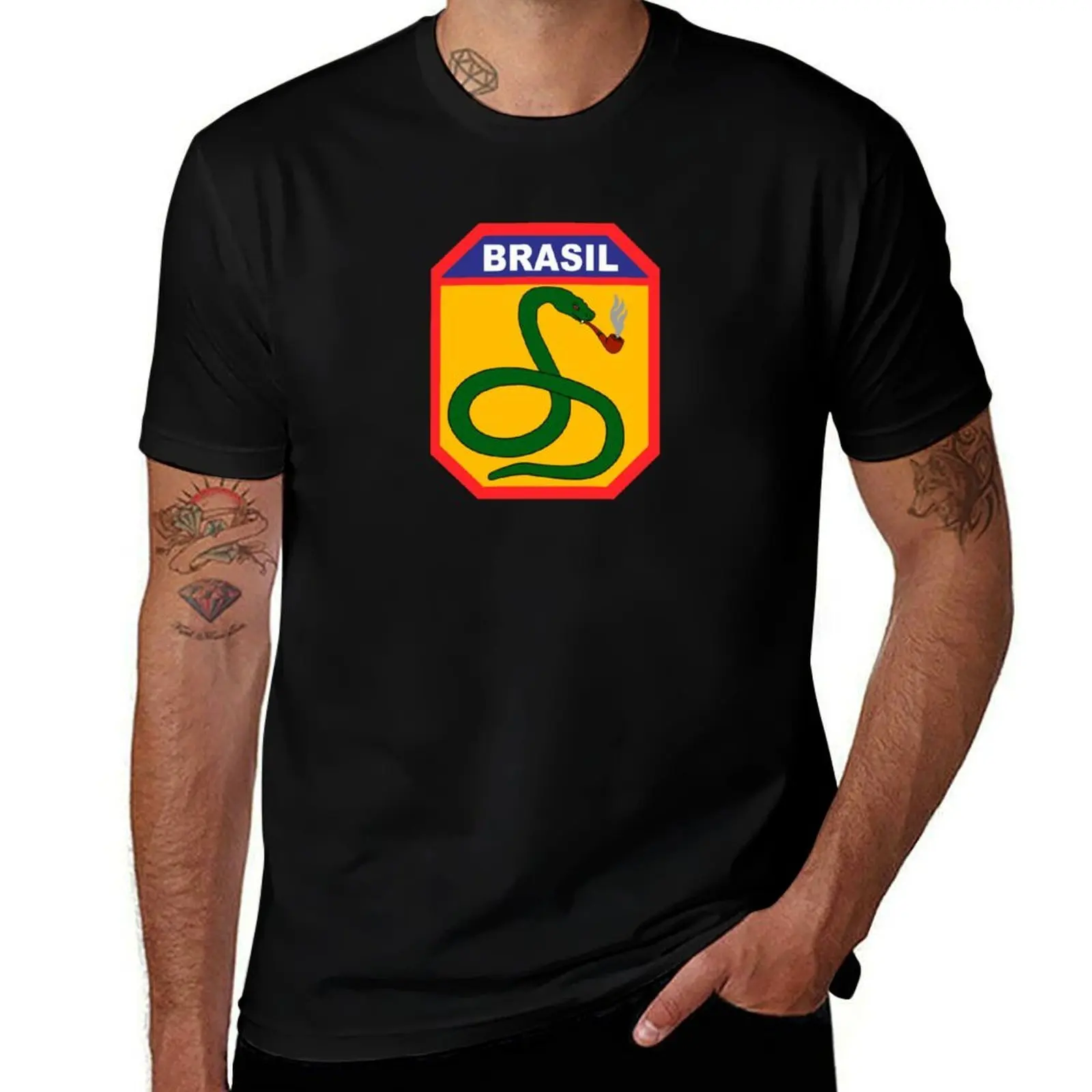 The Smoking Snake - Brazilian Expeditionary Force pacht T-Shirt Large Size Soft Cotton T-Shirt