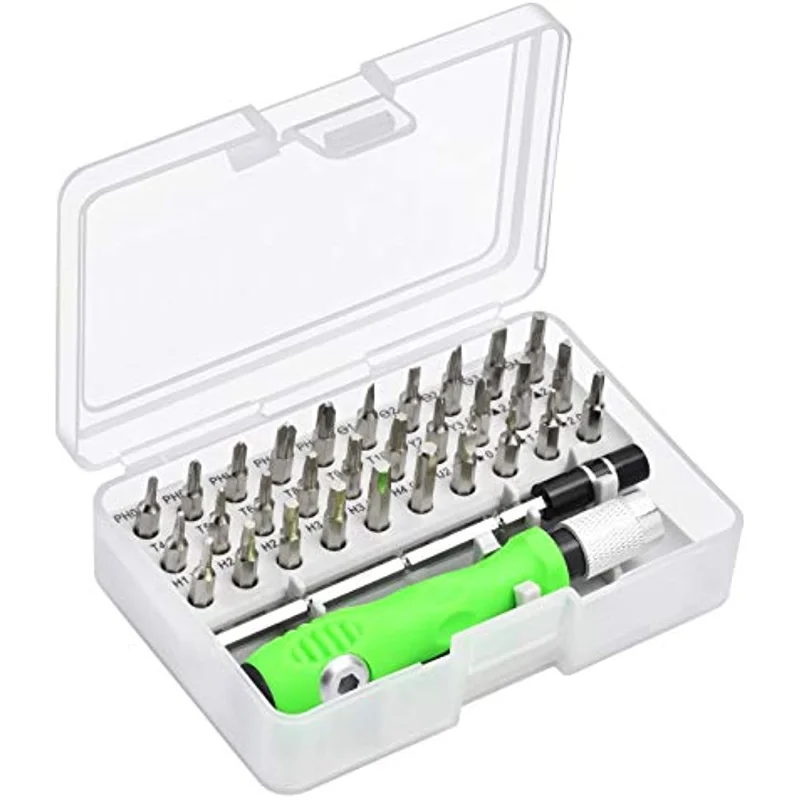 

32-in-1 Mini Magnetic Screwdriver Sets Slotted, Phillips, Torx, U, Y, Hex Socket Pentalobe, Multi-Function Precision Screwdriver