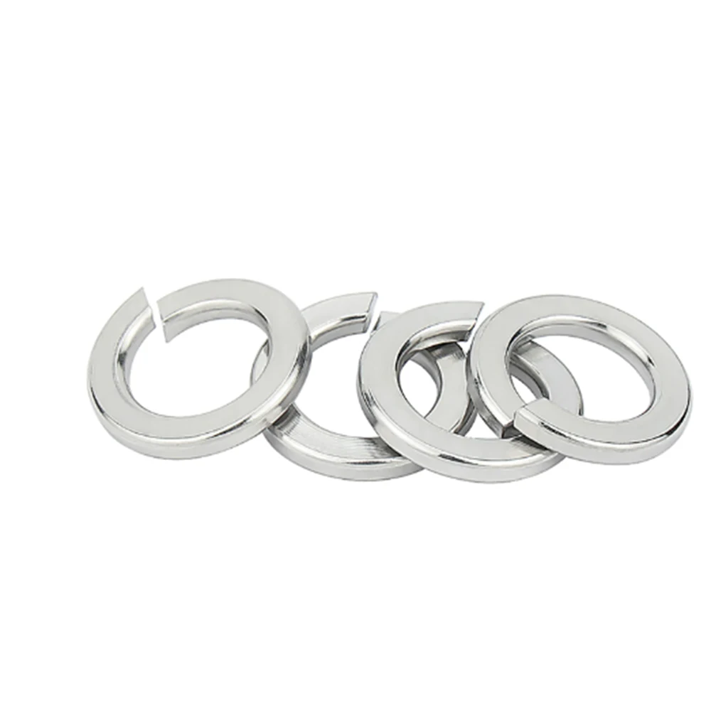 304 SS Light Type Split Spring Lock Washer M2 M2.5 M3 M4 M5 M6 M8 M10 M12 M16 GB859  Anti-loose Elastic Shim Gasket Fastener