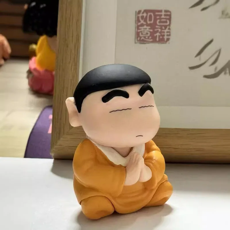 Anime Crayon Shin Chan Gk Buddha Good Luck Lotus Action Figure Creative Funny Kawaii Doll Model Collection Kids Toy Gift 8cm