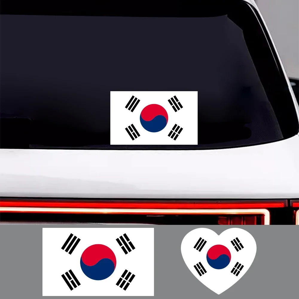 

4pcs/ Korean Flag Heart Shaped Car Stickers Auto Motorcycle PVC Sticker Waterproof Styling Decal Car Exterior Accessories