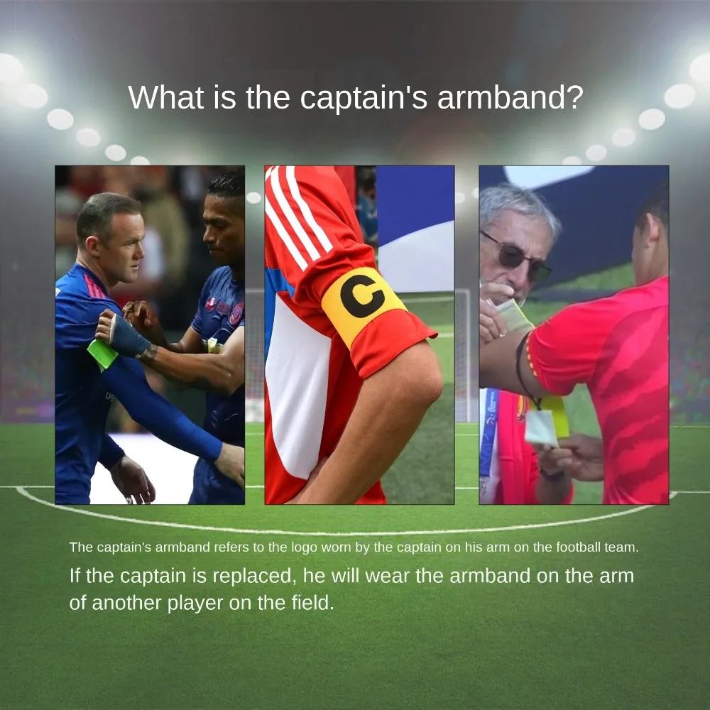 Ban Lengan Kapten Sepak Bola Acak, Dapat Disesuaikan, Anti-Lepas, Elastis, Visibilitas Tinggi, Ban Lengan Tim, Hadiah Sepak Bola