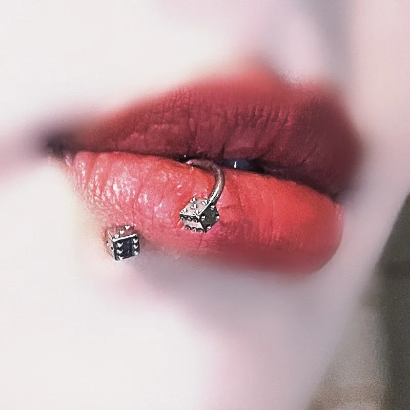Lip Ring Ins Lip Nail Horseshoe Ring Nose Ring Cool Ear Bone Nail Titanium Steel Piercing Nose Piercing Accessories Wholesale