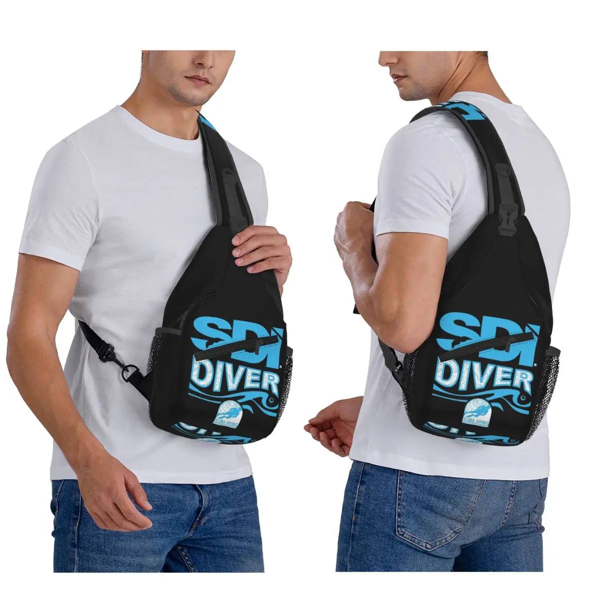 

Scuba Diving International (SDI) Chest Bag Men Sling Crossbody Backpack Chest Bag Travel Hiking Daypack Shoulder Bag