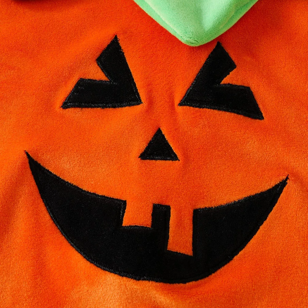 2024 Kids clothes Halloween Unisex Sleeveless Ghost Pumpkin print Hooded Cloak Cute Kids Cosplay outfit