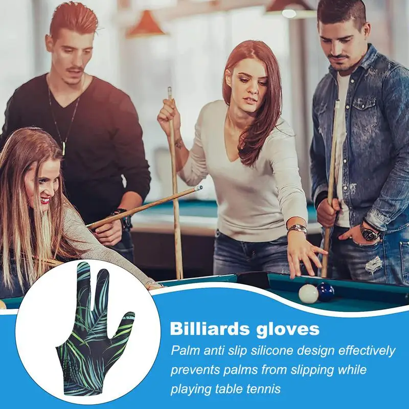 Billiards Gloves Non-Slip 3 Finger Pool Cue Glove Left/Right Hand Billiard Sports Accessories