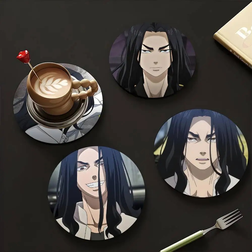 1pc Keisuke Baji Tokyo Revengers Wooden Coaster Colour Printing Cup Mat Home Desk Decoration Gifts