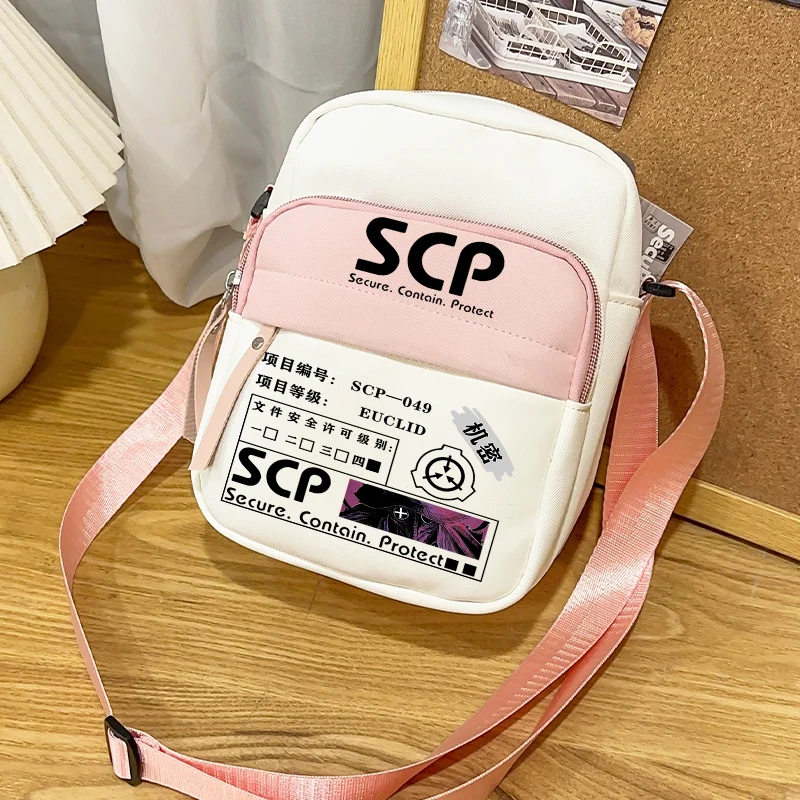 2025 لعبة أنيمي إجراءات الاحتواء الخاصة الأساس SCP-049 الكرتون بسيط اللون حجب حقيبة كتف صغيرة هدية