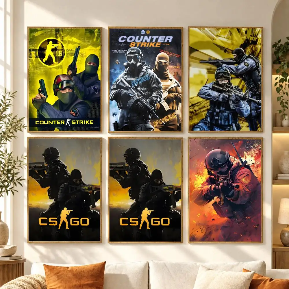 Hot Game C-Counter-Strike CS2 Poster Modern Waterproof Wall Art for Bedroom Living Room Bar Hallway Decor