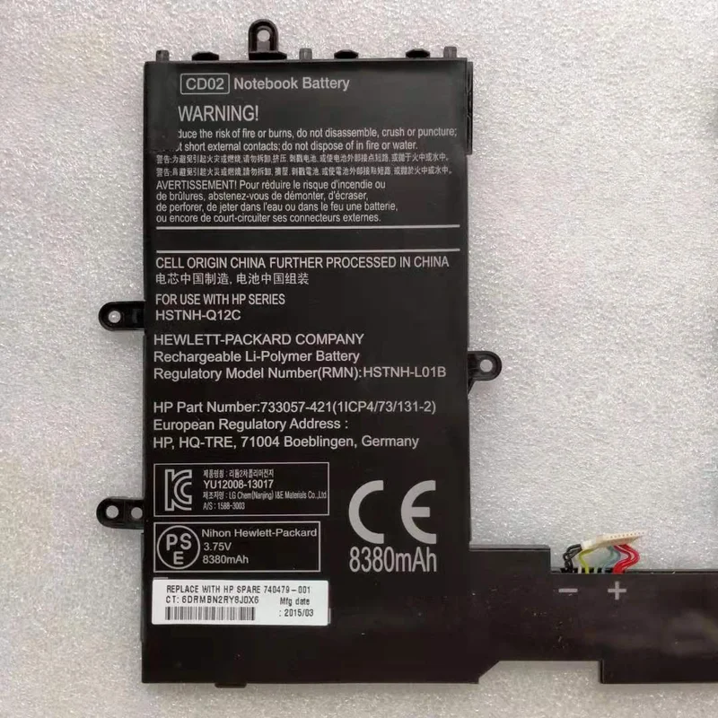 Original battery CD02 HSTNN-L01B Suitable for HP Pro Tablet Pc 610 G1 Omni10 HSTNN-Q12C Brand New