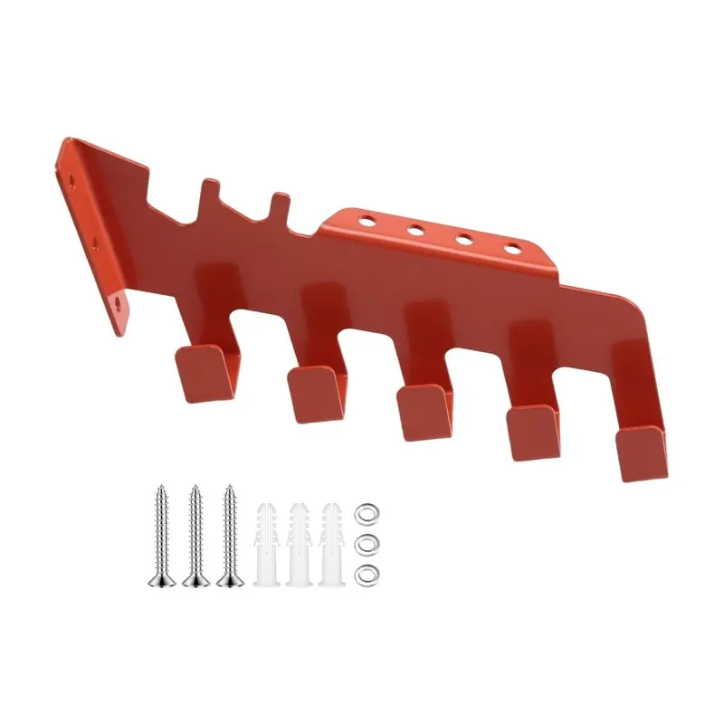AFOURT-Chainsaw Chain Wall Mount With 5 Hooks Heavy Duty Chain Holder Storage Rack Chainsaw Chain Hanger