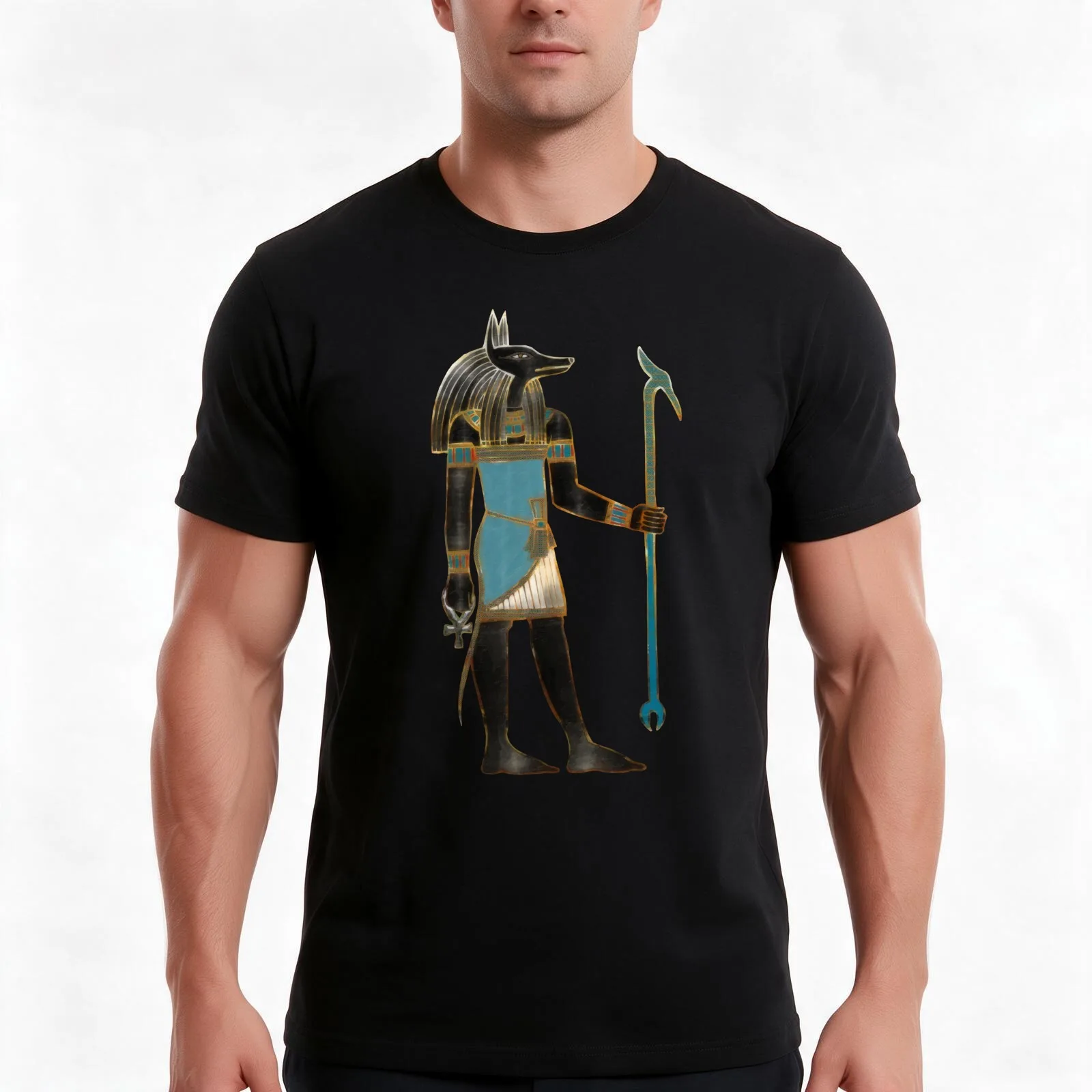 The Jackal T-Shirt, Summer Casual Cotton Tee, Oversized Streetwear Tops, Vintage Graphic Print, Loose Fit Short Sleeve