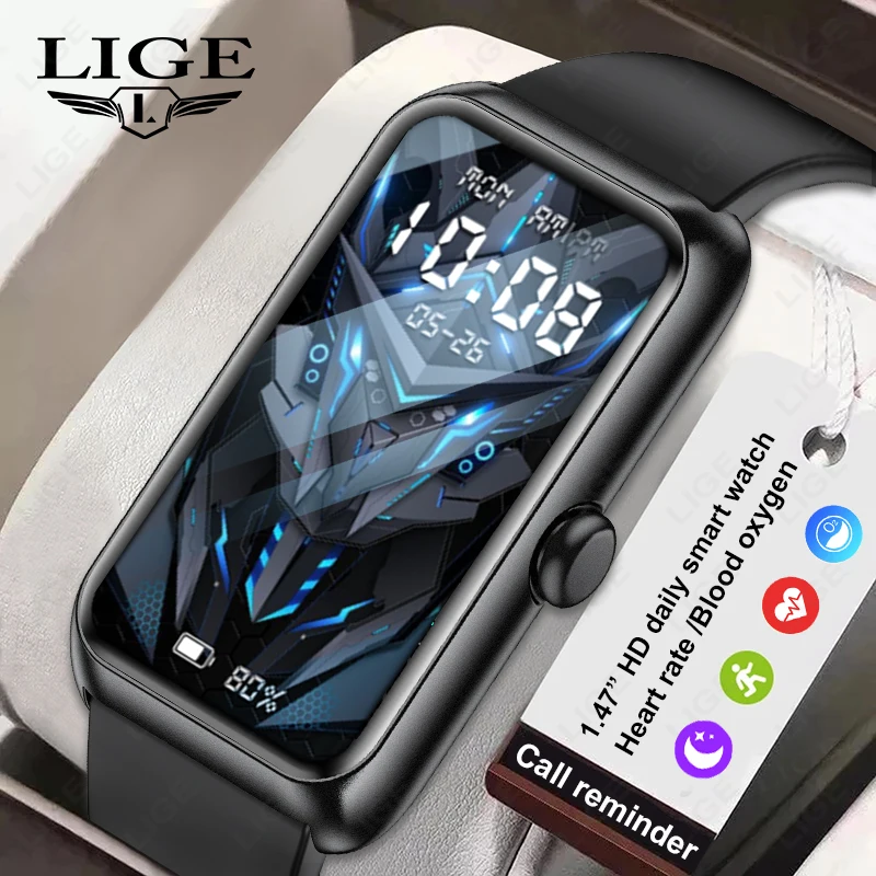 

LIGE Smart Band Watches Men Women Lightweight Sports Fitness Bracelet Call Reminder Heart Rate Monitor Waterproof Smartwatch New