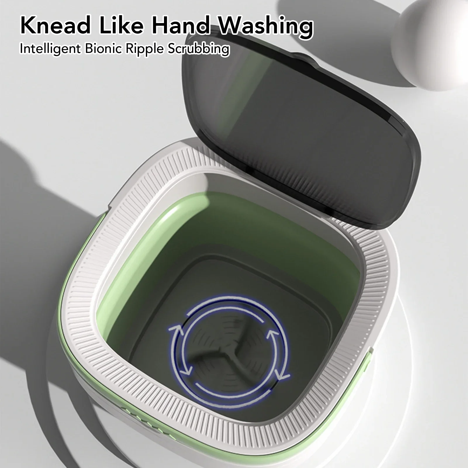 7.5L Mini Wahing Machine Portable Bucket Washer Foldable Washing Machine with Soft Pipe 100‑240V