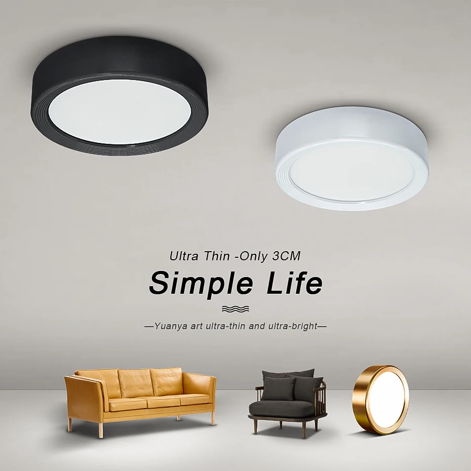 Surface Mounted LED Downlight Wood Grain Ceiling Lamps Dimmable Led Spot Lights Ceiling Fixtures Indoor Lighting