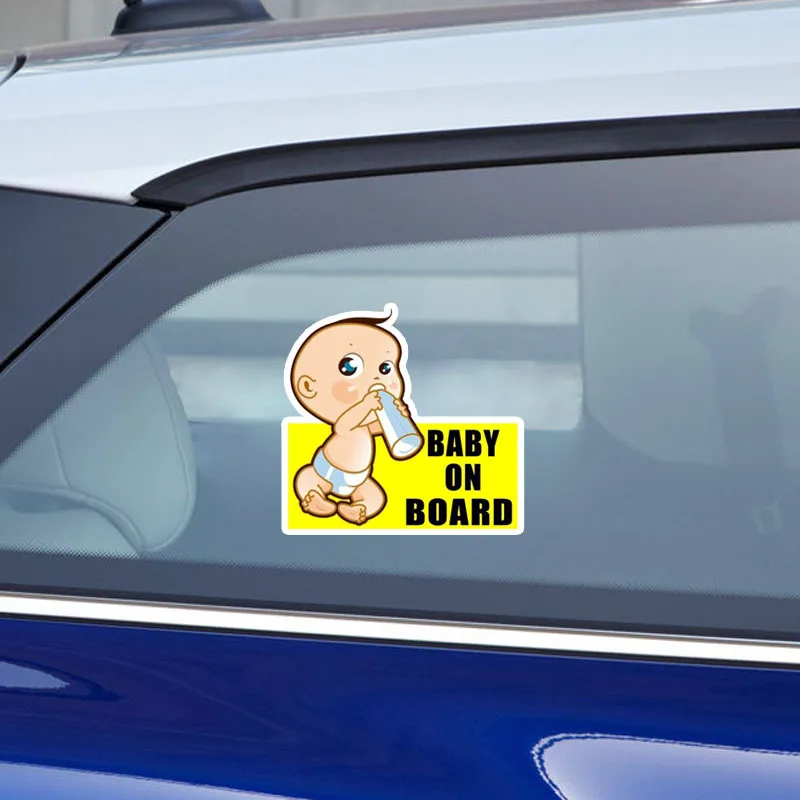 Baby On Board Sticker Kids Safety Reflective Vehicle Car Signs Self-Adhesive Warning Sticker for Driver