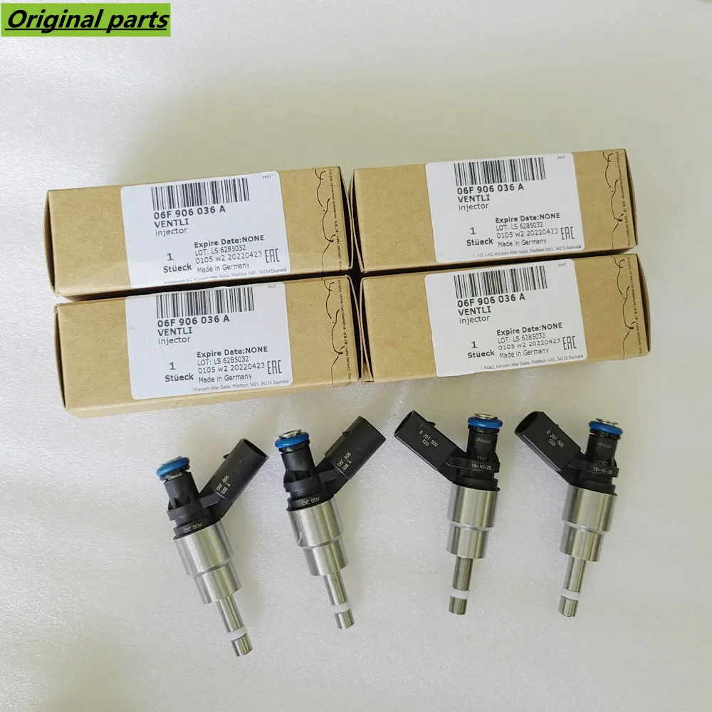 

Genuine 4 New Fuel Injectors 06F906036A For 2.0T VOLKSWAGEN BPY Jetta Passat Golf For Audi A3 S3 A4 S4 A6 S6 TT Coupe 0261500020