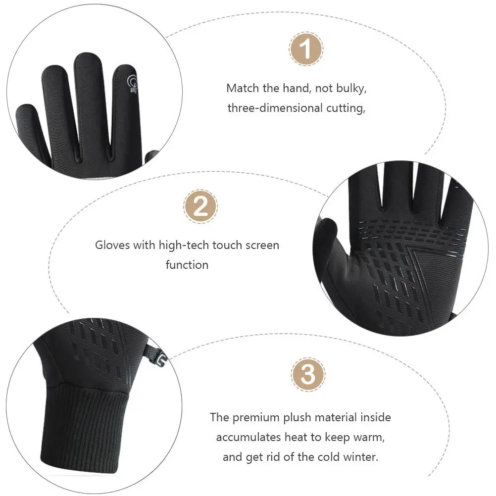 

1Pair Windproof Warm Winter Cycling Gloves Anti-Slip Lightweight Soft Outdoor Sports Gloves for Riding Climbing