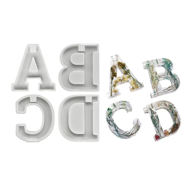 

4pcs Silicone Molds For Crafting Letter Holder Display Charm