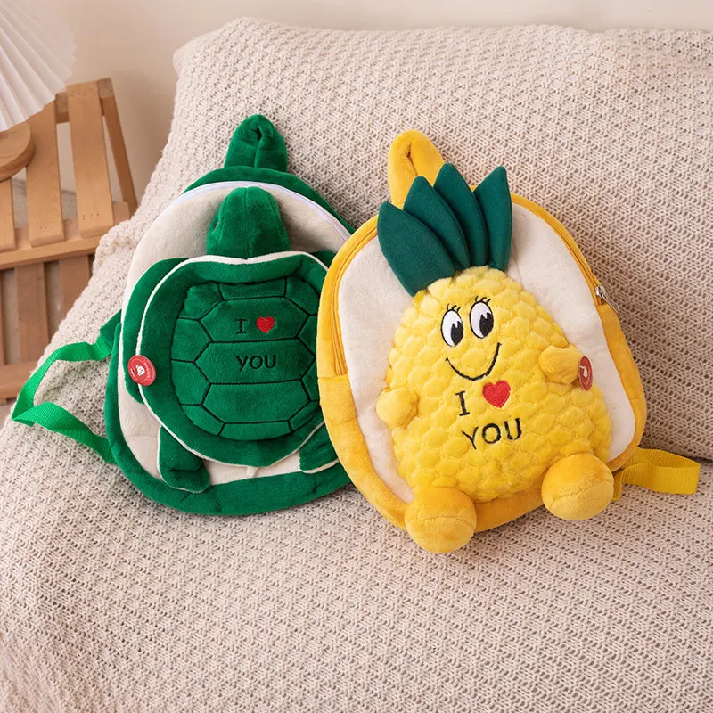 ute Little Turtle Backpack Kindergarten Anime Kawaii Cartoon School Bag Plush Little Turtle Backpack Children's Doll Doll Bag