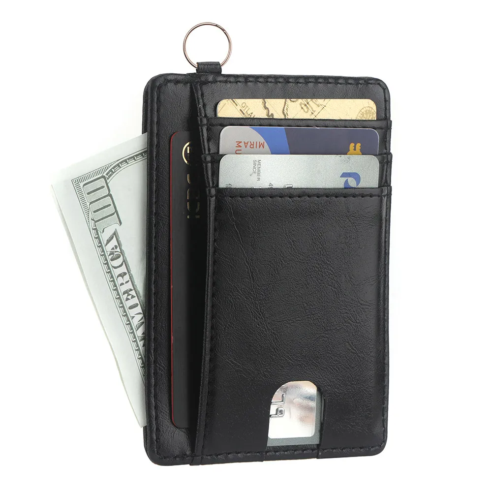 New Key Chain Card Wallet Slim ID Bank Purse Wallet Credit Card Organizer Portable Small Ultra-thin Short Coin Purse