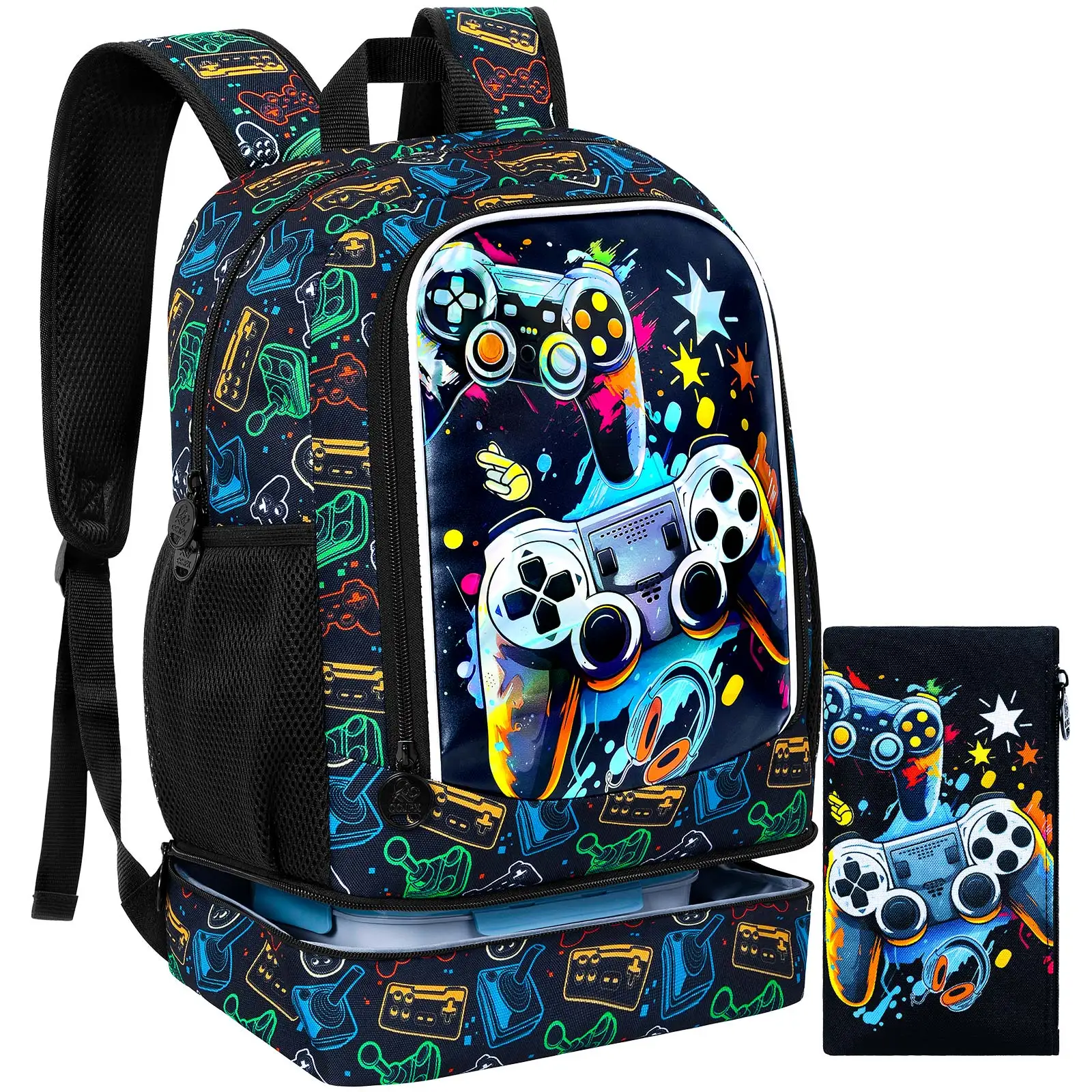 

Рюкзак 2-в-1 для мальчиков, 17 дюймов, для учеников начальной школы, дошкольников, с ланч-боксом