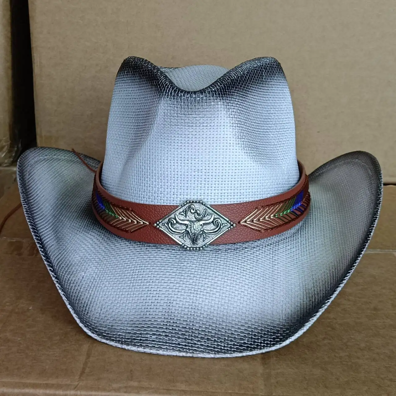 Cowboy Hat Shapeable  New Bull Head Accessories Western  hat  Unisex Cowboy Hat  straw sombrero vaquero