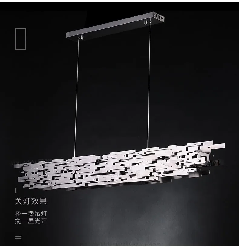 Postmodern LED Chandelier Dining Room Island Chrome