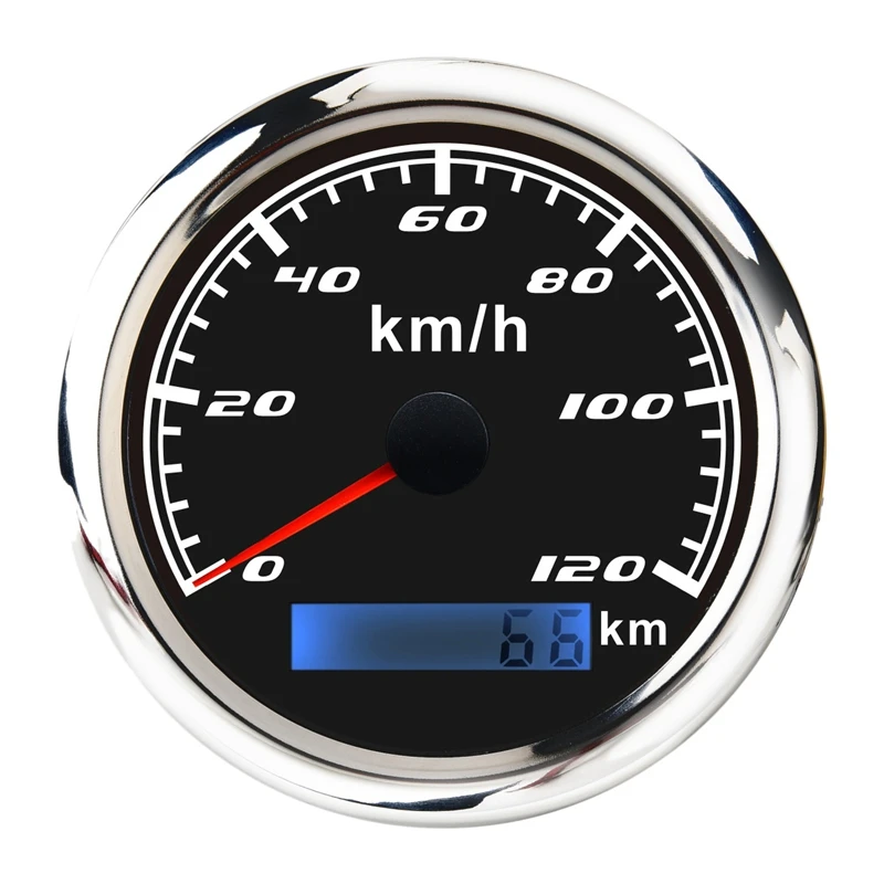 Universal Speedometer 12V/24V Odometer 85Mm 120Km/H LCD Hourmeter Tachometer Backlight For Marine Car Motorcycle