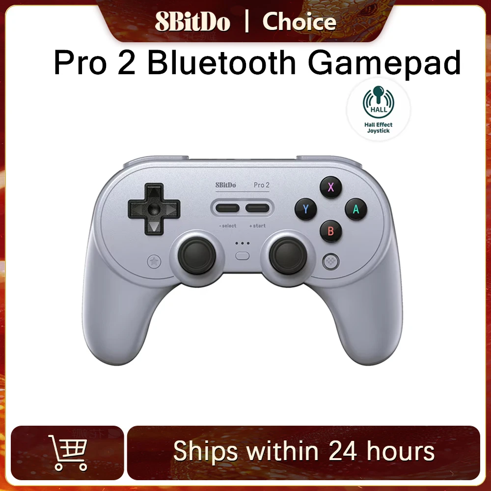 8Bitdo Pro 2 Bluetooth Gamepad for Nintendo Switch 2 Wireless Controller Hall Effect Joystick for Windows Android MacOS Steam