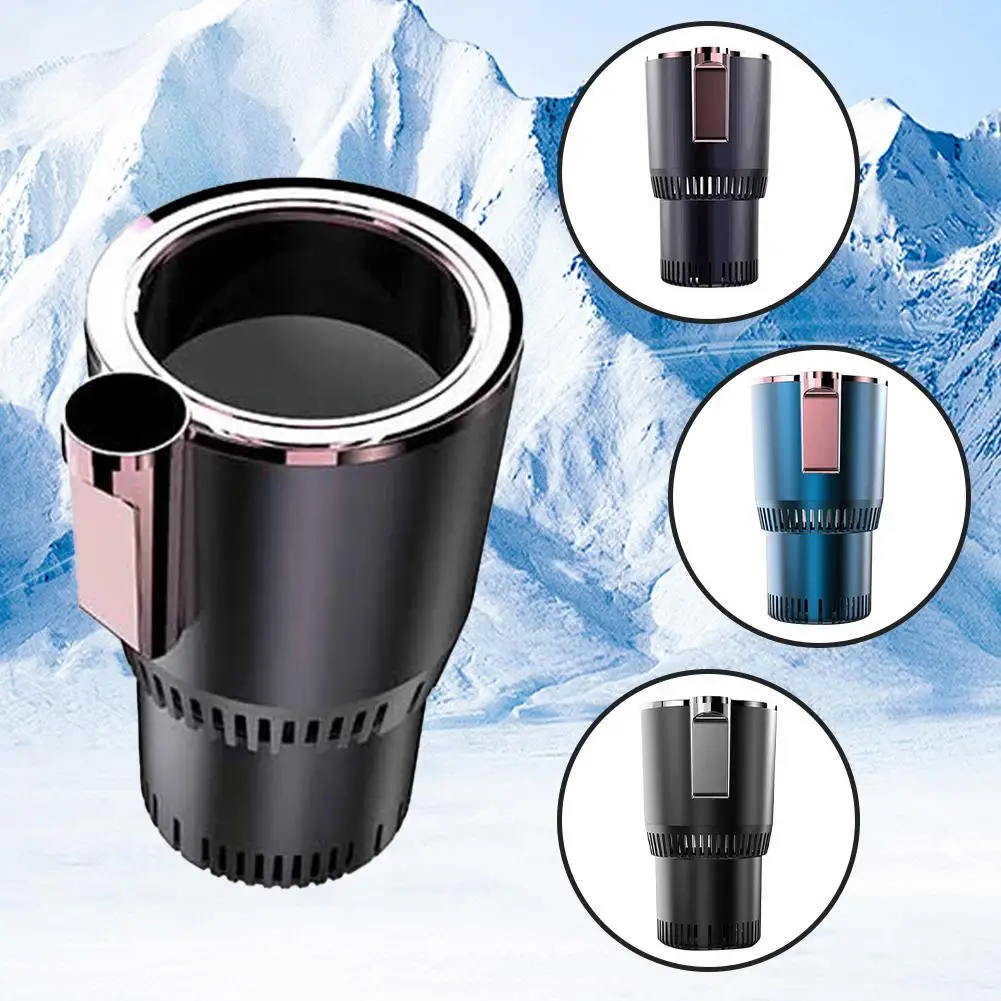 Car 2-In-1 Hot and Cold Cup Fast Cooling/Heating Smart Holder Refrigerator Mini Electric Ca Drinks M0N0 Interior Accessorie Z2A7